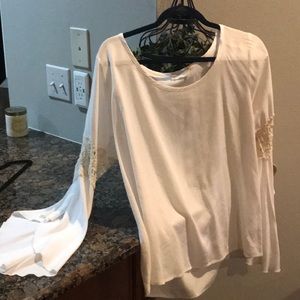 Cream bell sleeve top